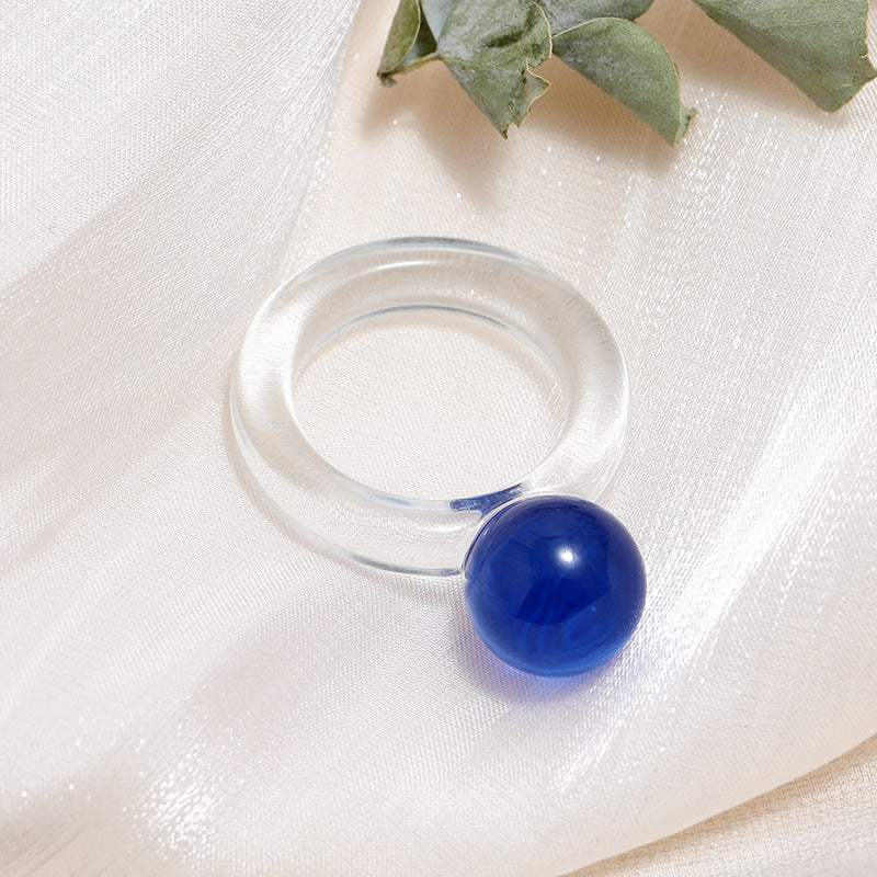 Tortoiseshell Diamond Acrylic Cold Wind Resin Ring