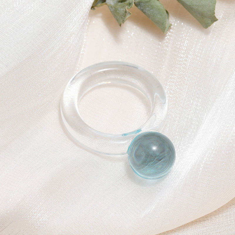 Tortoiseshell Diamond Acrylic Cold Wind Resin Ring