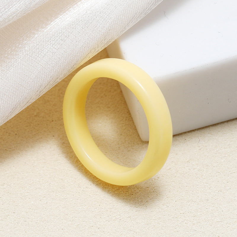 Tortoiseshell Diamond Acrylic Cold Wind Resin Ring