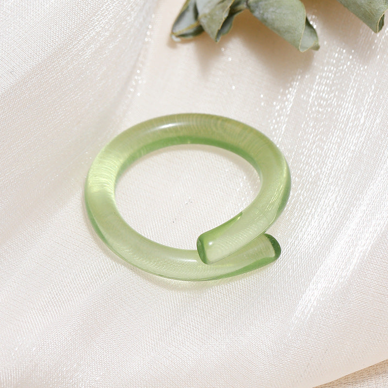 Tortoiseshell Diamond Acrylic Cold Wind Resin Ring