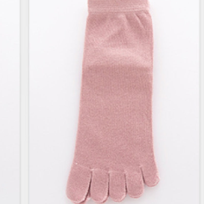 Men's And Women's Pure Cotton Sweat-absorbent Toe Socks