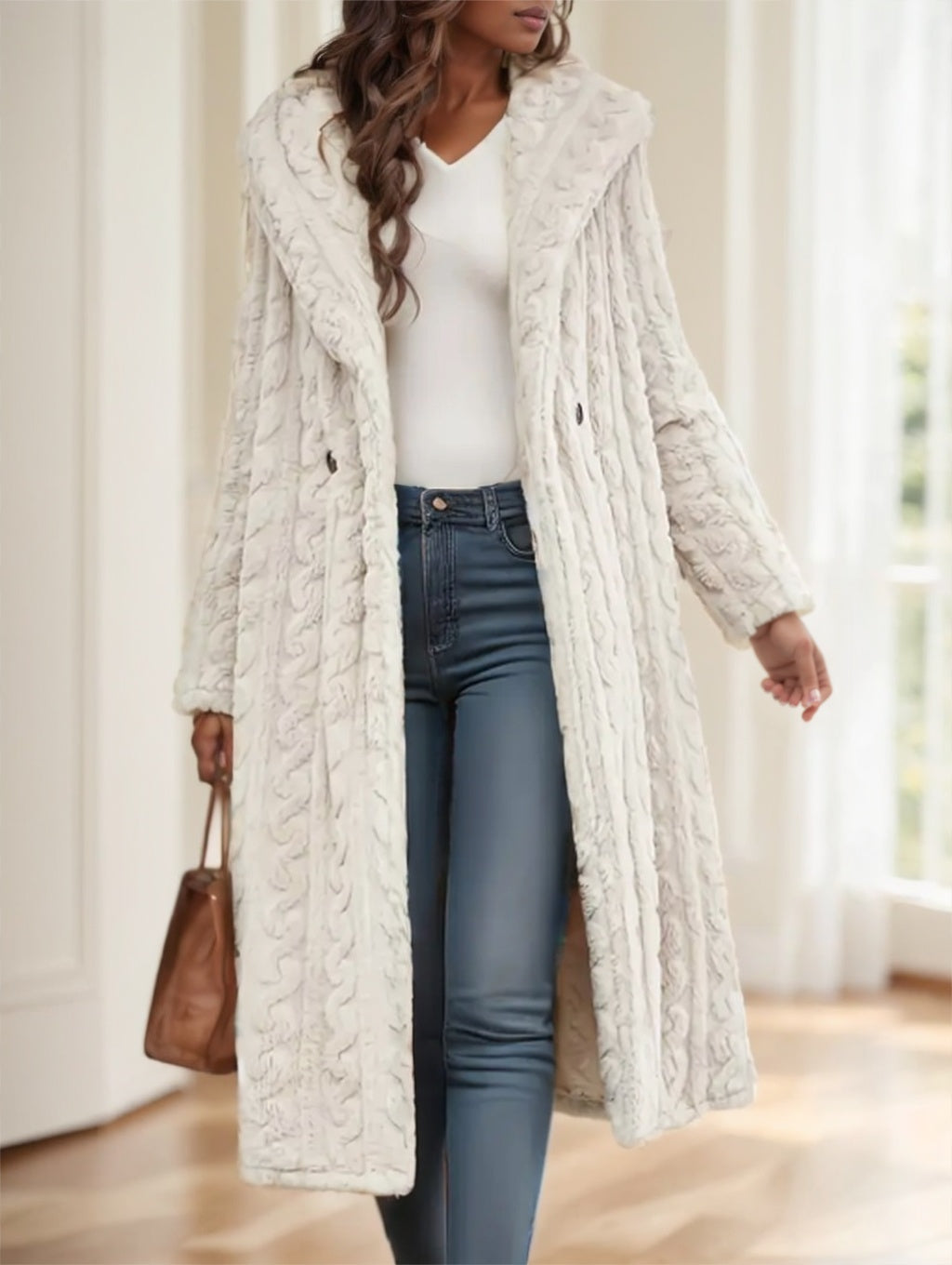 Elegant Black Long Coat For Women