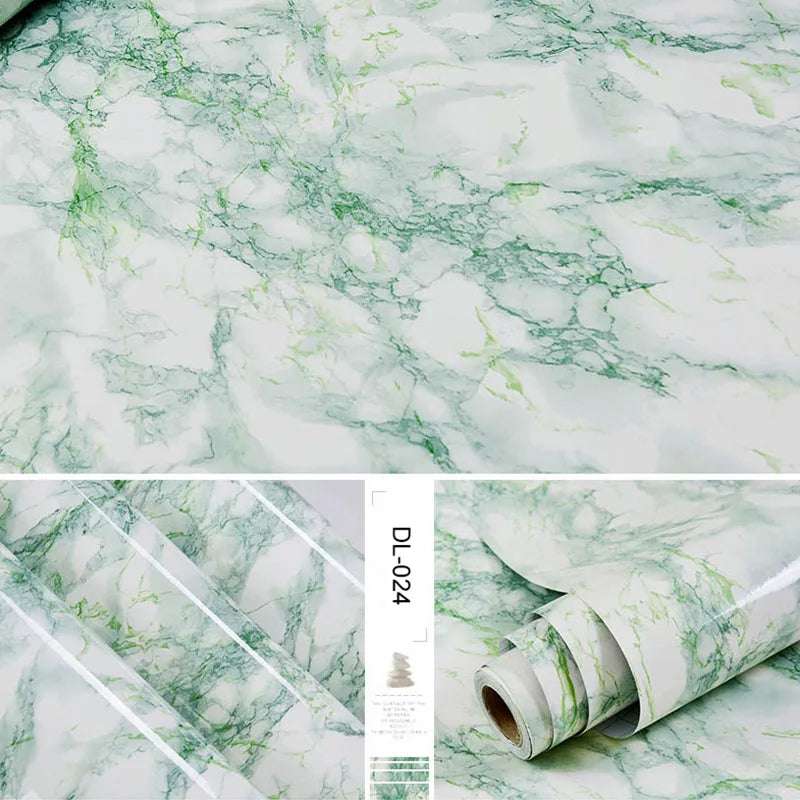 PVC Self Adhesive Wallpaper Marble Stickers Waterproof Heat Resistant Kitchen Countertops Table Furniture Cupboard Wall Paper