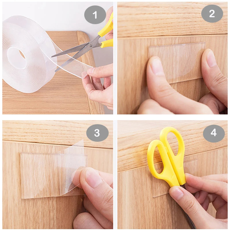 1/2/3/5m Nano Tape Double-Sided Adhesive Tape Traceless Waterproof Adhesive Tape For Bathroom Kitchen Sink Tap Gel Sticker