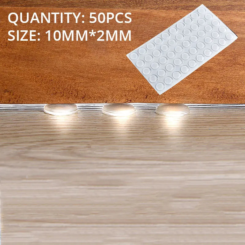 KAK 50-80 Grain Silicon Door Stops Pad Transparent Rubber Kitchen Cabinet Catches Self-Adhesive Damper Buffer Furniture Hardware