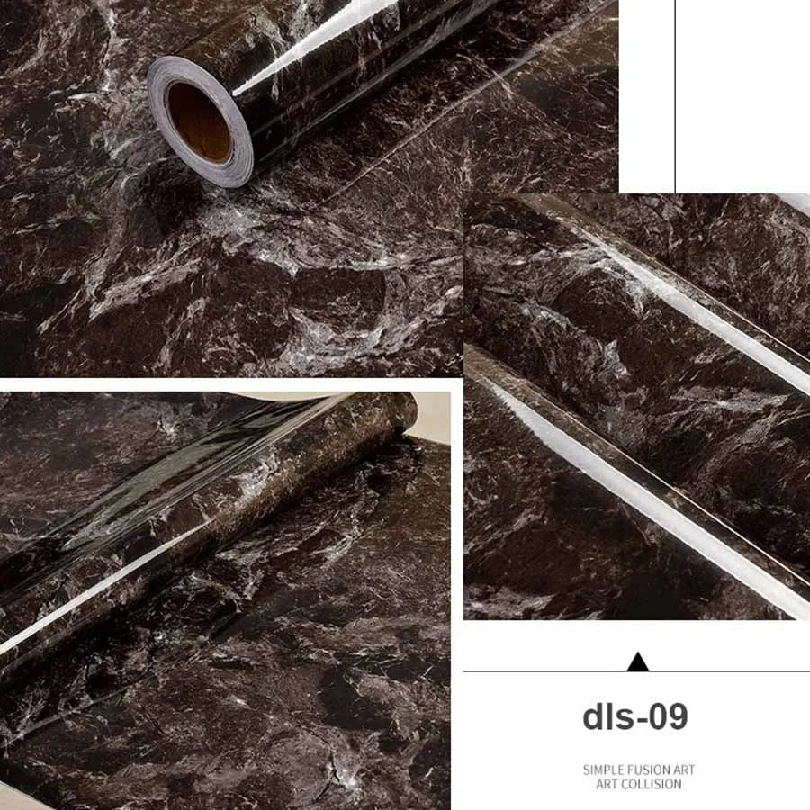 PVC Self Adhesive Wallpaper Marble Stickers Waterproof Heat Resistant Kitchen Countertops Table Furniture Cupboard Wall Paper