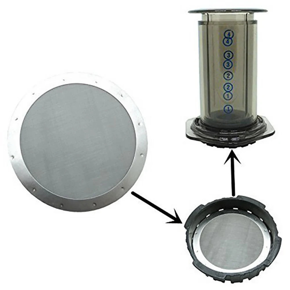 2PCS/lot 61MM Coffee Metal Mesh Filter Reusable Stainless Steel Filter Mesh For Aeropress Coffee Maker Tool Kitchen Accessories