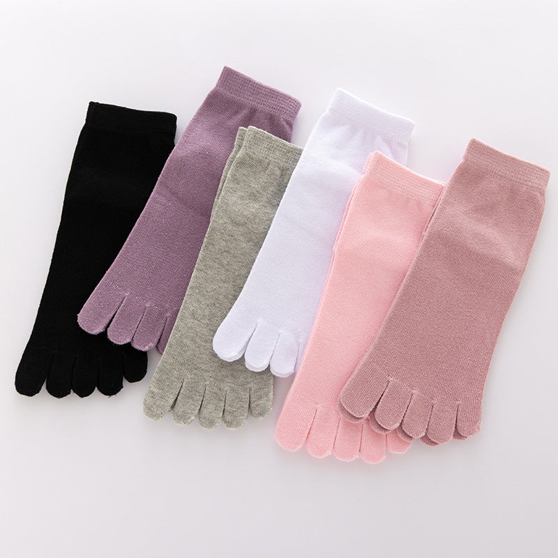 Men's And Women's Pure Cotton Sweat-absorbent Toe Socks