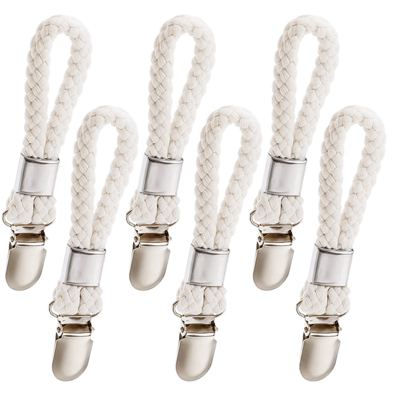 2PCS Towel Clips Braided Cotton Loop Towel With Metal Clamp Multi Purpose Hooks Socks Clothes Hanger Kitchen Home Storage Clips