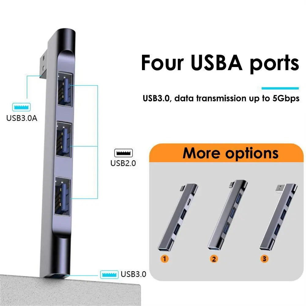 For Laptop PC Splitter High Speed Docking Station USB 3.0 USB-C HUB PD Charging OTG Adapter