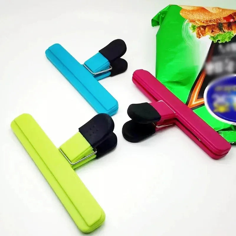 Portable Kitchen Storage Food Travel Plastic Tongs Snack Seal Sealing Bag Clips Sealer Clamp Storage Tool Kitchen Accessories