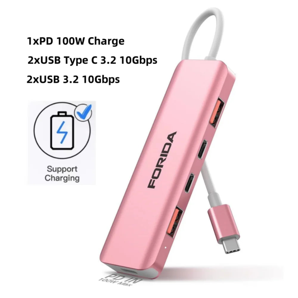 USB C Hub 5Gbps 10Gbps USB C Splitter Docking Stations USB Type C 3.2 Adapter for Laptop MacBook Desktop Tablet PC SmartPhone