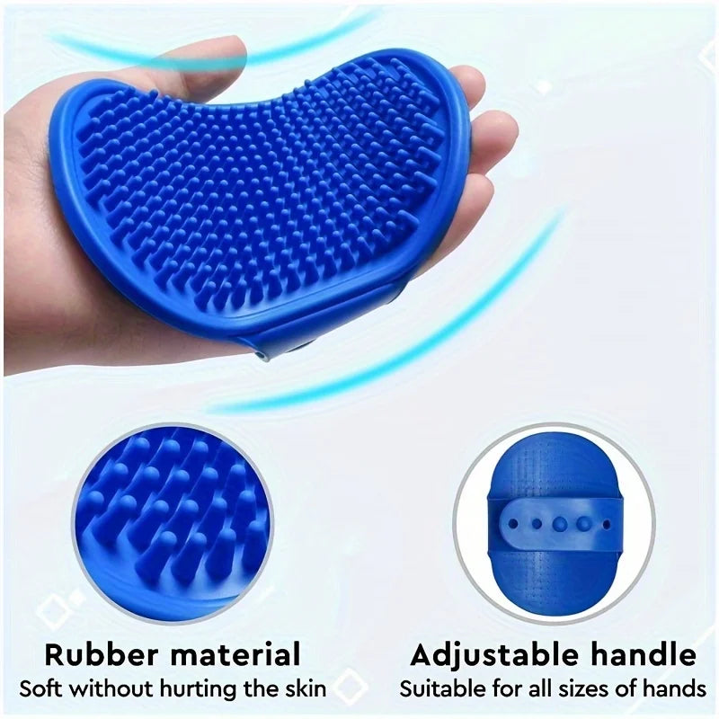 2Pcs Pet Grooming Kit for Dog Cat Rabbit Fur Grooming Brush Bath Cleaning Glove De-Shedding Pet Hair And Shower Brush