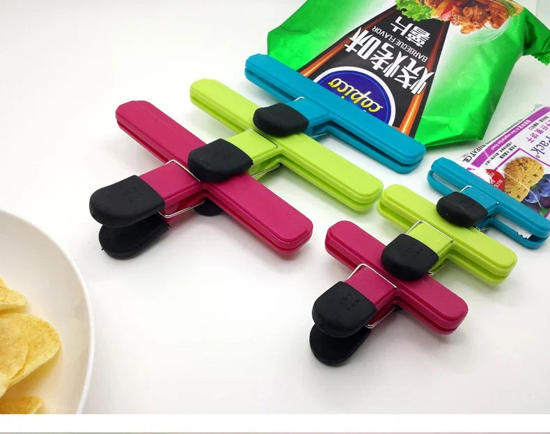 Portable Kitchen Storage Food Travel Plastic Tongs Snack Seal Sealing Bag Clips Sealer Clamp Storage Tool Kitchen Accessories
