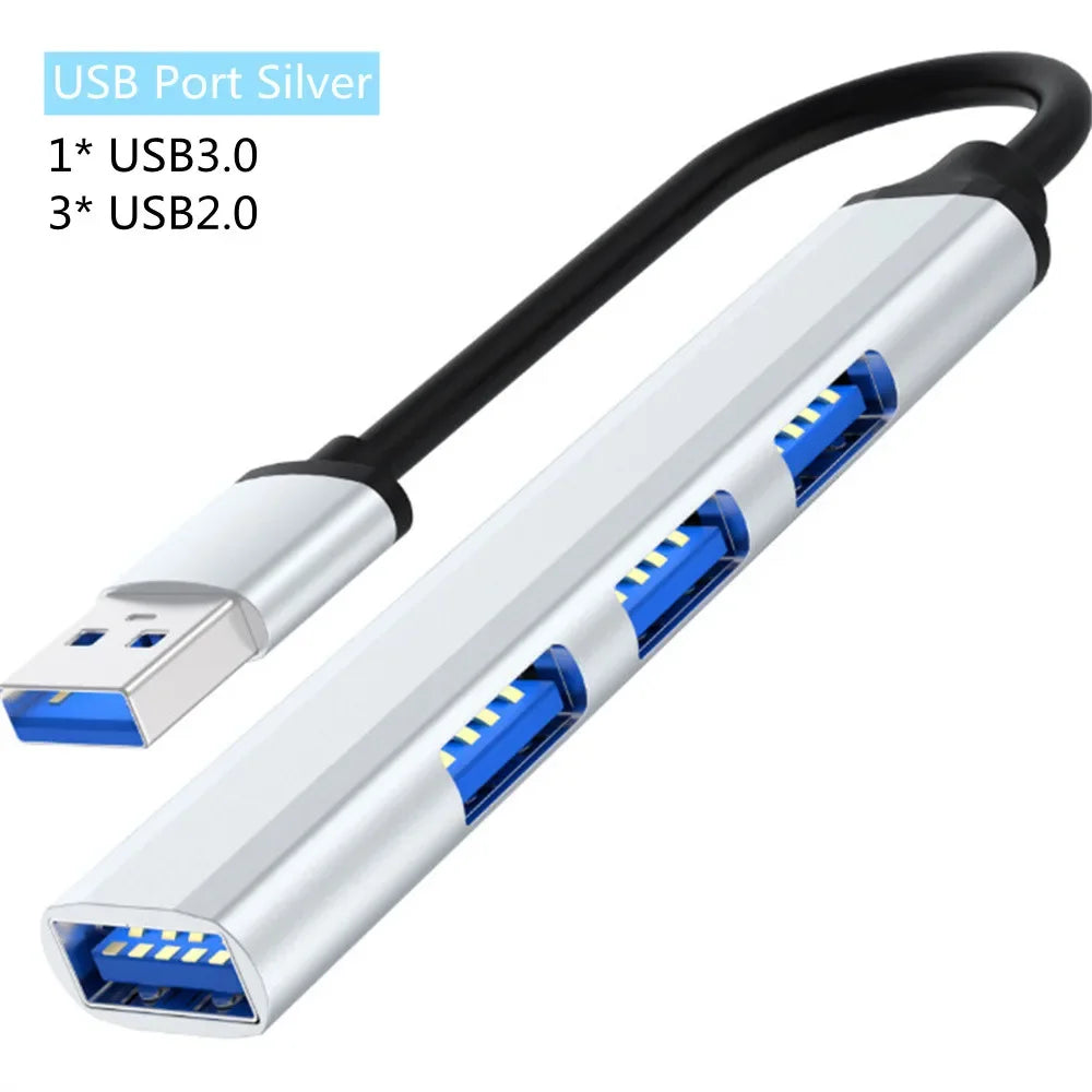 4-Port USB-C Hub 3.0/3.1-Multi-Device Splitter OTG for MacBook/Huawei/Xiaomi/Lenovo & Mor-Plug&Play-Ultra Slim PC Accessory!