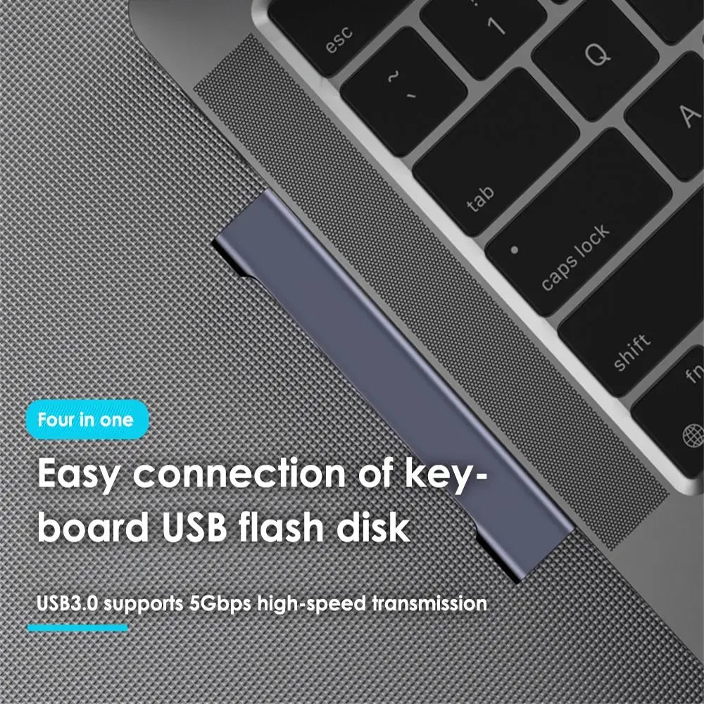 For Laptop PC Splitter High Speed Docking Station USB 3.0 USB-C HUB PD Charging OTG Adapter