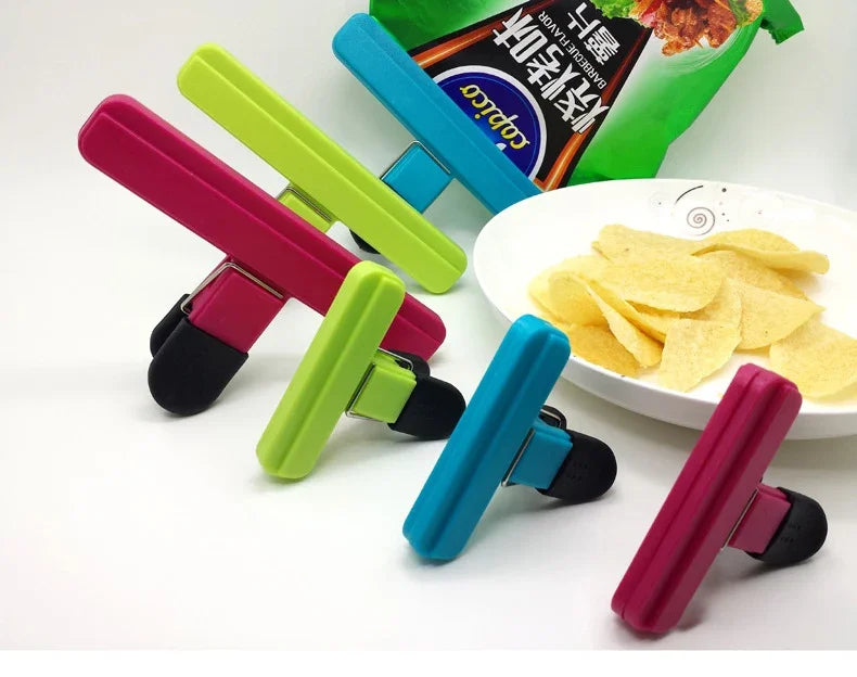 Portable Kitchen Storage Food Travel Plastic Tongs Snack Seal Sealing Bag Clips Sealer Clamp Storage Tool Kitchen Accessories