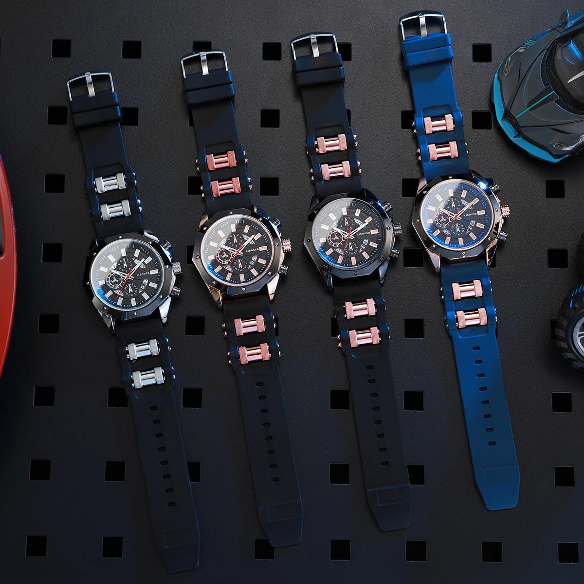 Men's Sports Watch Fashion Silicone Band Quartz Watches With Date Calendar