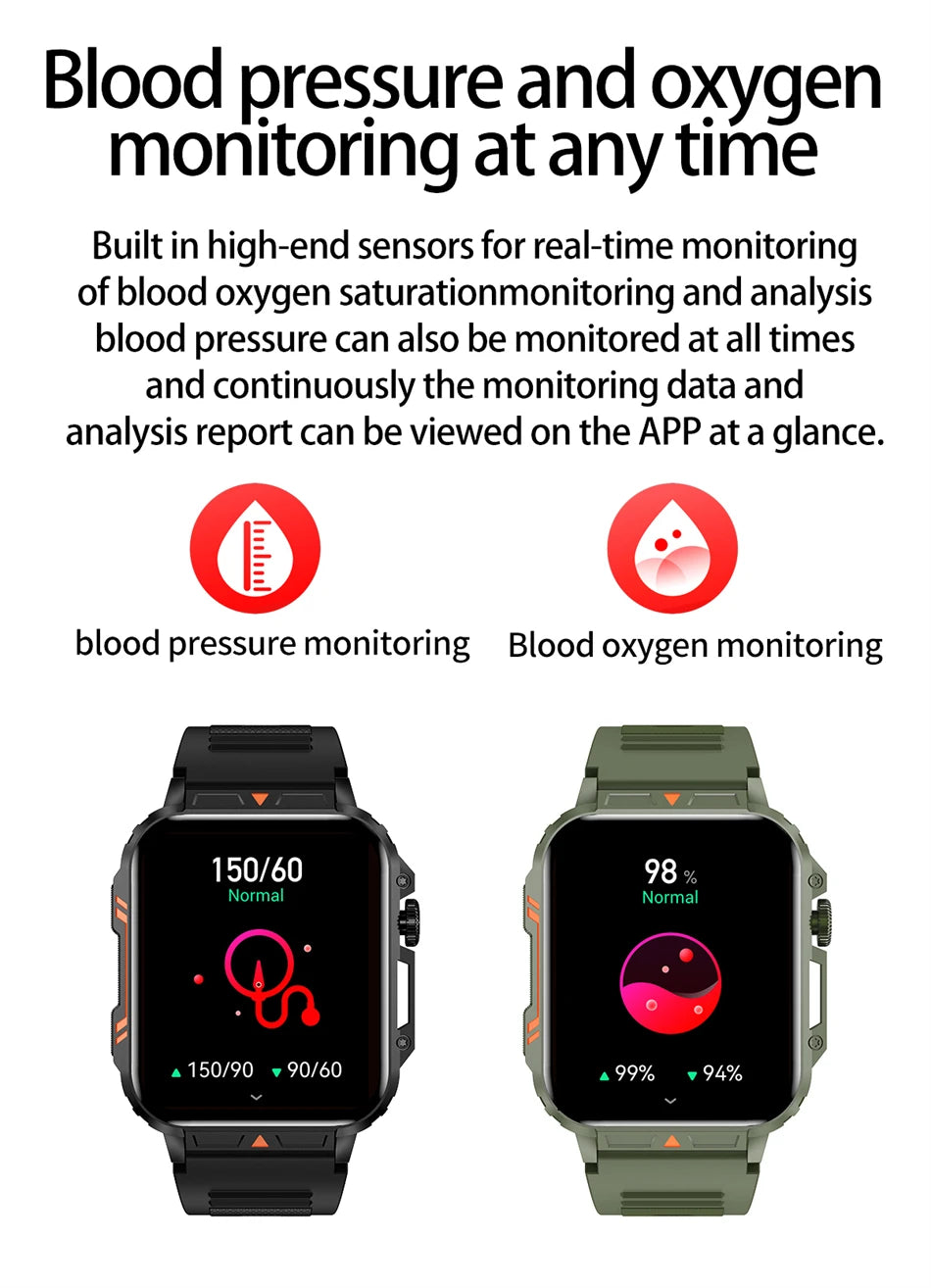 New Smartwatch 1.95 Inch Screen Health Monitoring Watches IP68 Waterproof Sport Fitness Smart Watch For Men Women Reloj Hombre