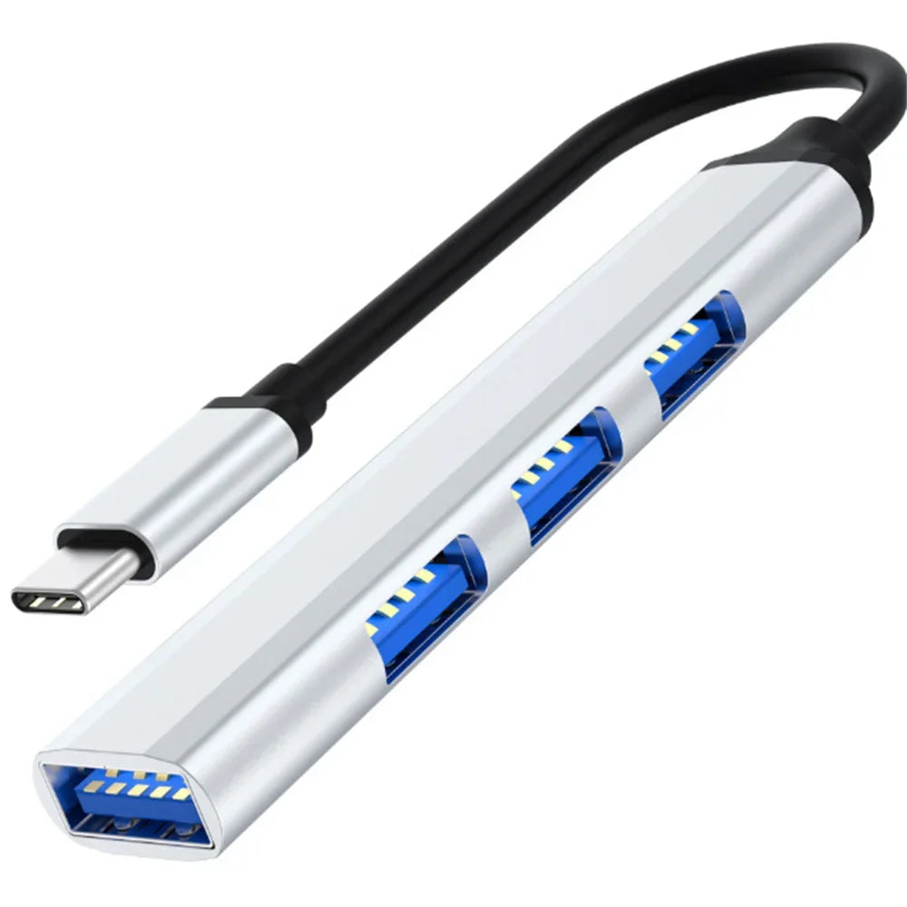 4-Port USB-C Hub 3.0/3.1-Multi-Device Splitter OTG for MacBook/Huawei/Xiaomi/Lenovo & Mor-Plug&Play-Ultra Slim PC Accessory!