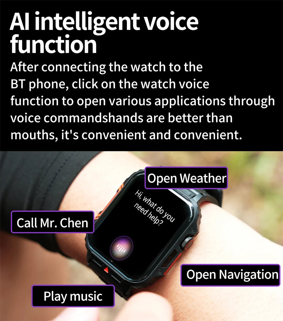 New Smartwatch 1.95 Inch Screen Health Monitoring Watches IP68 Waterproof Sport Fitness Smart Watch For Men Women Reloj Hombre