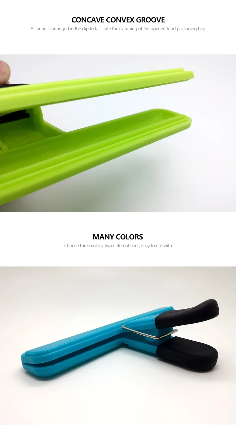 Portable Kitchen Storage Food Travel Plastic Tongs Snack Seal Sealing Bag Clips Sealer Clamp Storage Tool Kitchen Accessories