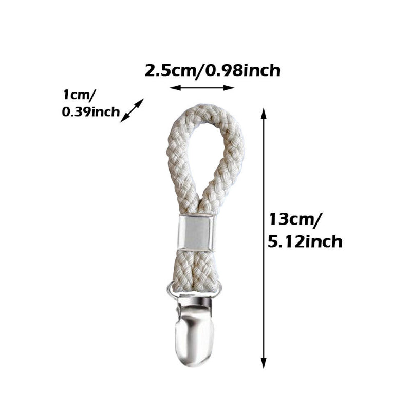 2PCS Towel Clips Braided Cotton Loop Towel With Metal Clamp Multi Purpose Hooks Socks Clothes Hanger Kitchen Home Storage Clips