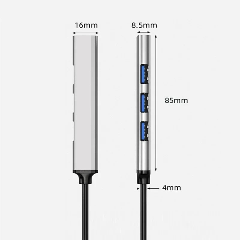 4-Port USB-C Hub 3.0/3.1-Multi-Device Splitter OTG for MacBook/Huawei/Xiaomi/Lenovo & Mor-Plug&Play-Ultra Slim PC Accessory!