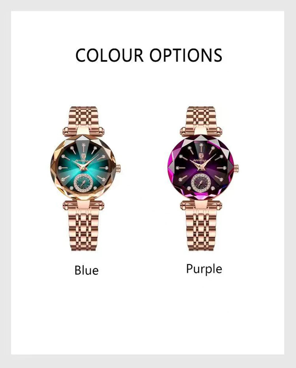 2023 Brand Women Watches Fashion Square Ladies Quartz Watch Bracelet Set Green Dial Simple Rose Gold Mesh Luxury Women Watches