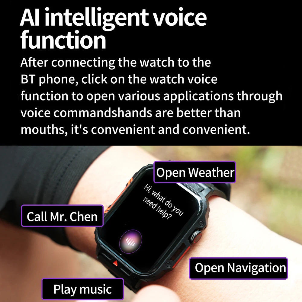 New Smartwatch 1.95 Inch Screen Health Monitoring Watches IP68 Waterproof Sport Fitness Smart Watch For Men Women Reloj Hombre