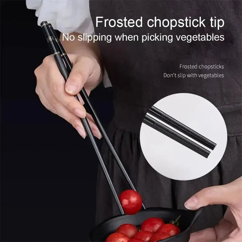 5 Pairs Chinese Japanese Chopsticks Sushi Sticks Korean Chopsticks Reusable Alloy Chop Sticks Kitchen Tableware Tool Accessories