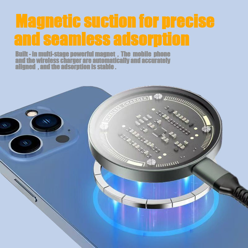 The Qi Wireless Charger 15w Magnetic Wireless Fast Charging Is Suitable For 12, 13, 14, 15 And 16 Mobile Phone Models