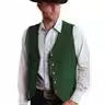 Men's Suit Metal Buckle Suede Vest