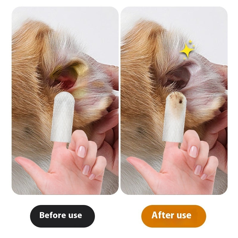 Disposable Pet Cleaning Products Teeth Cleaning Wipes Ear Care Fingertips Ear Mite Removal Cat And Dog Ear Cleaning Pet Products