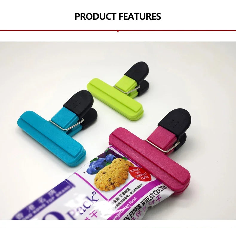 Portable Kitchen Storage Food  Travel Plastic Tongs  Snack Seal Sealing Bag Clips Sealer Clamp Storage Tool Kitchen Accessories