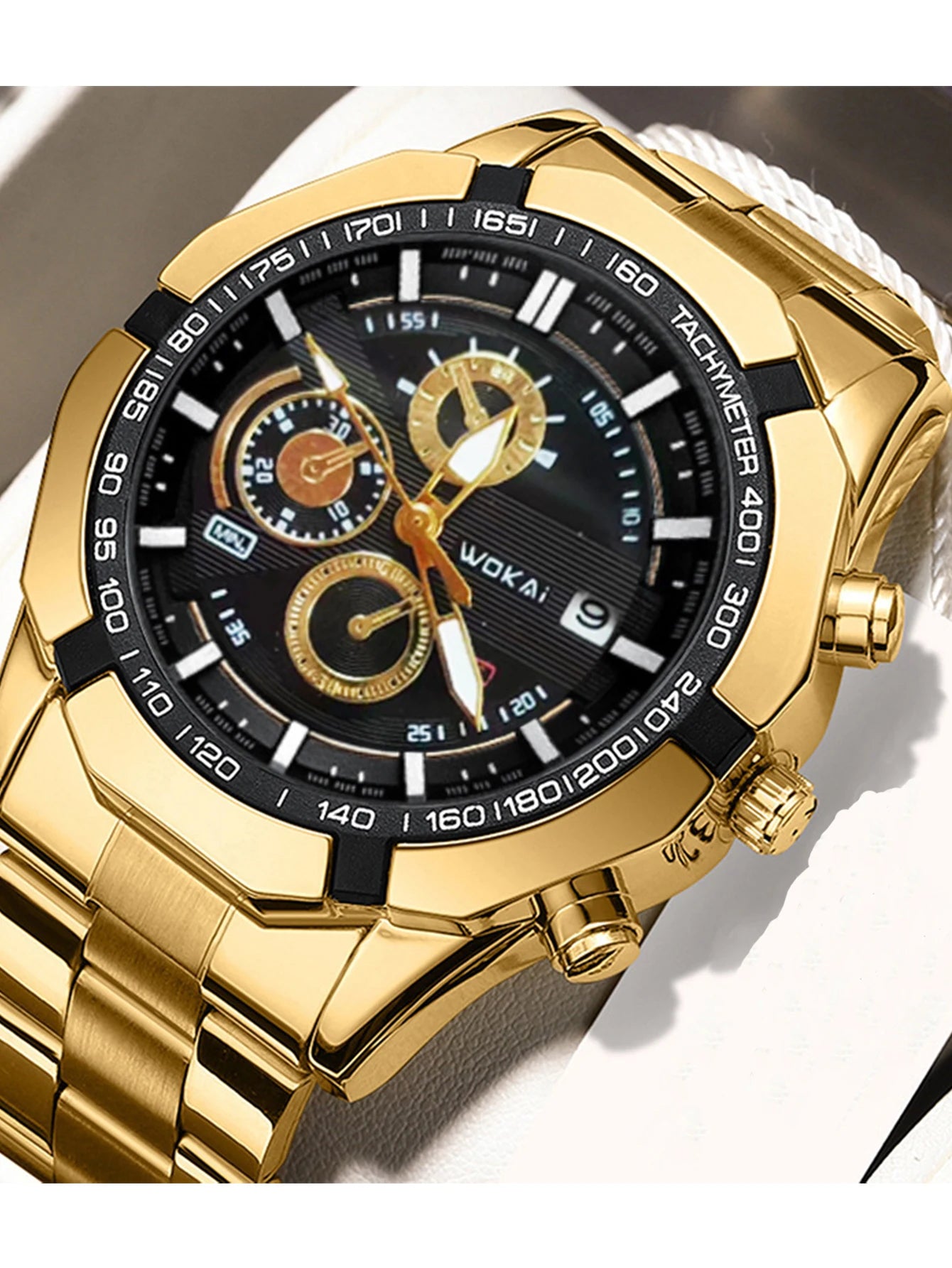 Men's business bar scale dial steel band Watch Quartz Watch