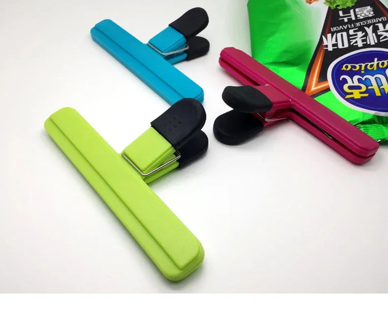 Portable Kitchen Storage Food  Travel Plastic Tongs  Snack Seal Sealing Bag Clips Sealer Clamp Storage Tool Kitchen Accessories