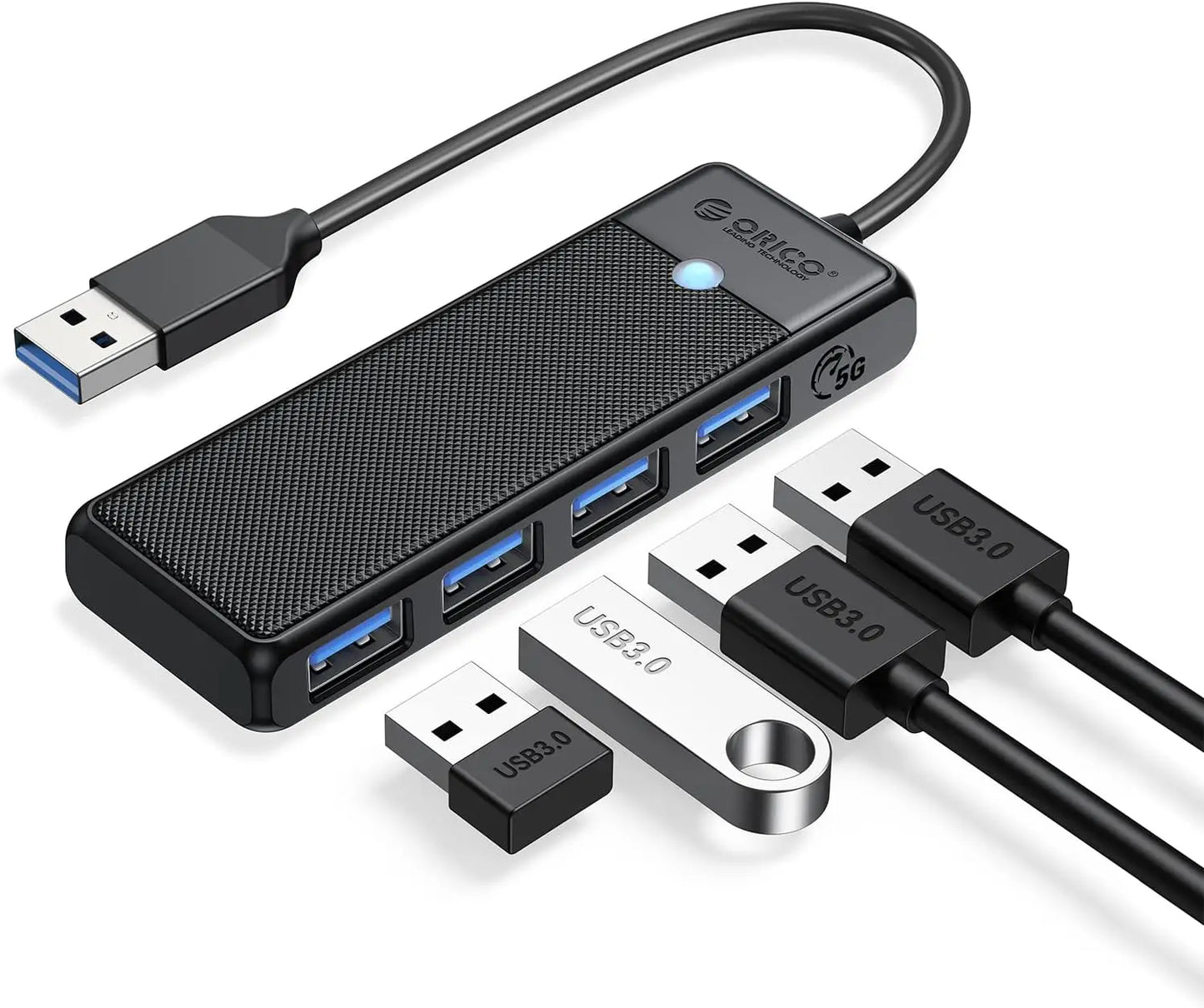 ORICO Transparent Usb C Hub 4 Port Expansion With Power Supply Interface Usb 3.2 Protocol High Speed Transmission OTG Dapter