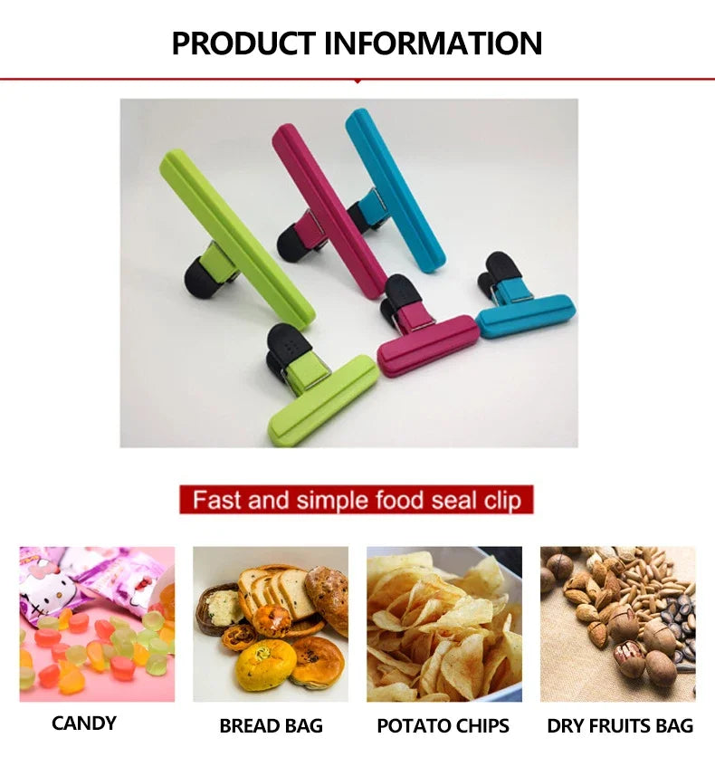 Portable Kitchen Storage Food  Travel Plastic Tongs  Snack Seal Sealing Bag Clips Sealer Clamp Storage Tool Kitchen Accessories